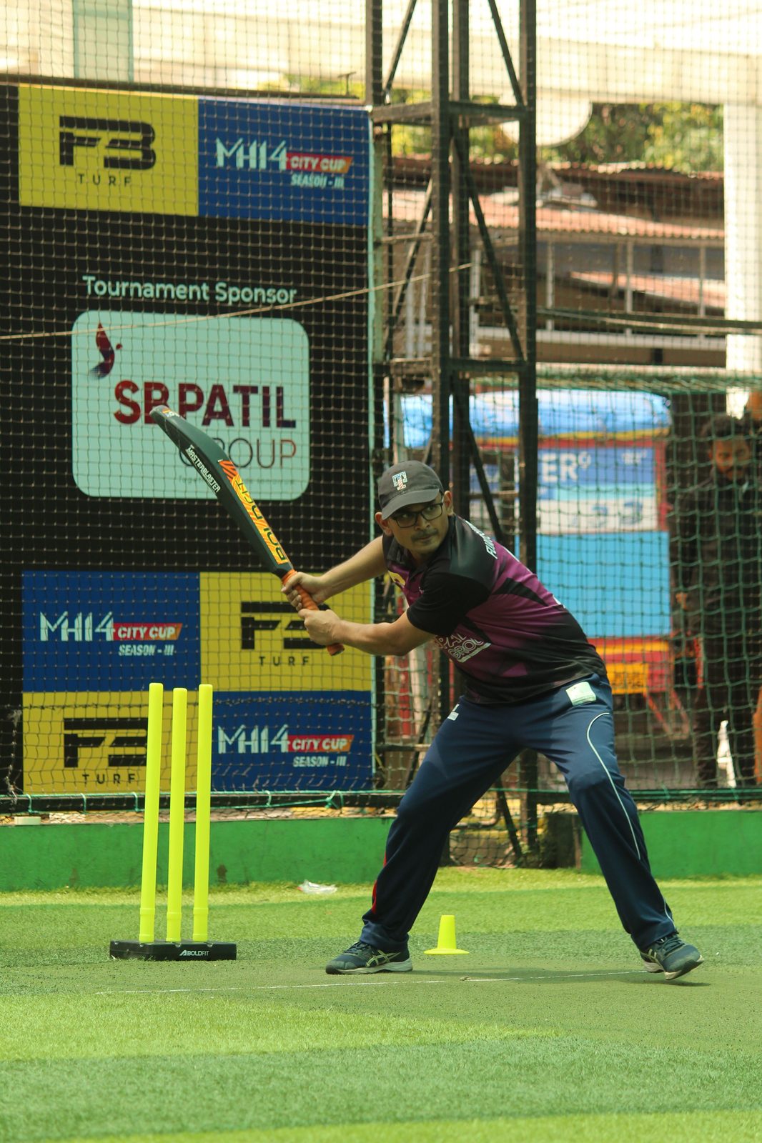 Batter middling one through the leg side